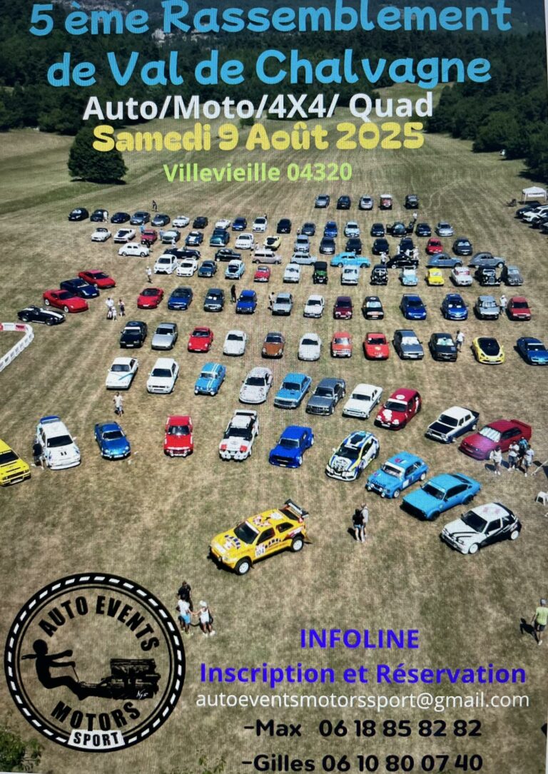 5éme Rassemblement de Val de Chalvagne5ᵉ Rassemblement Auto & Moto de Val-de-Chalvagne : une journée moteur et sensibilisation5éme Rassemblement de Val de Chalvagne